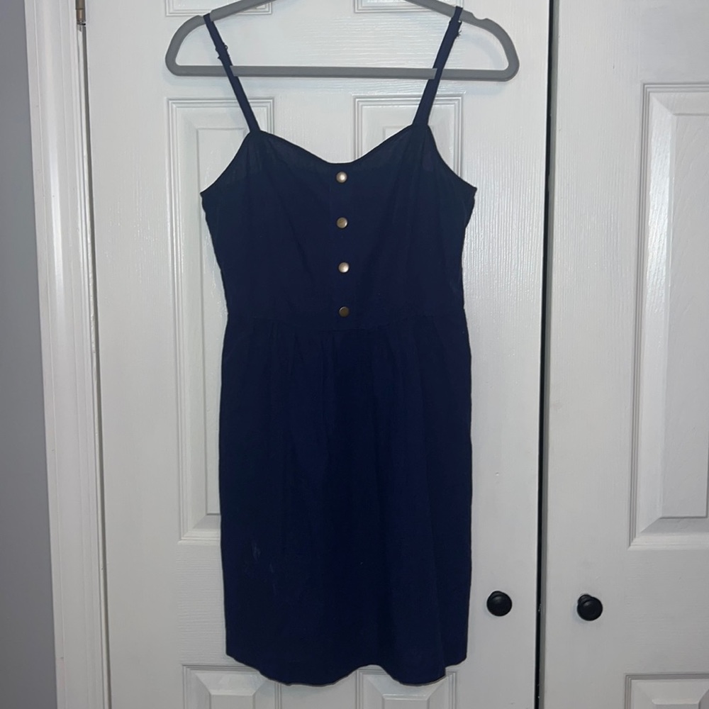 NWOT Navy Jr. Size Sundress Linen/Cotton Blend. Size M